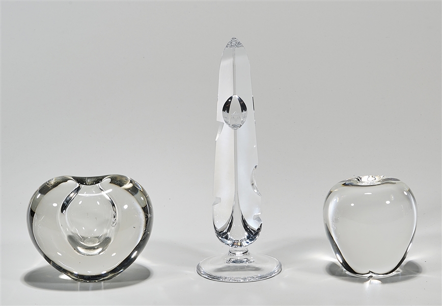 Group of three signed crystal