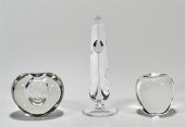 Group of three signed crystal