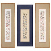 GROUP OF THREE SILK EMBROIDERE