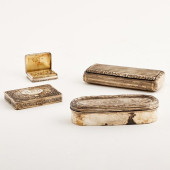GROUP OF THREE SILVER BOXES AN