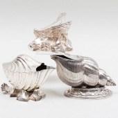GROUP OF THREE SILVER PLATE SH
