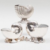 GROUP OF THREE SILVER PLATE SH