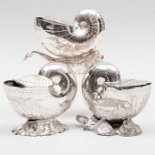 GROUP OF THREE SILVER PLATE SH