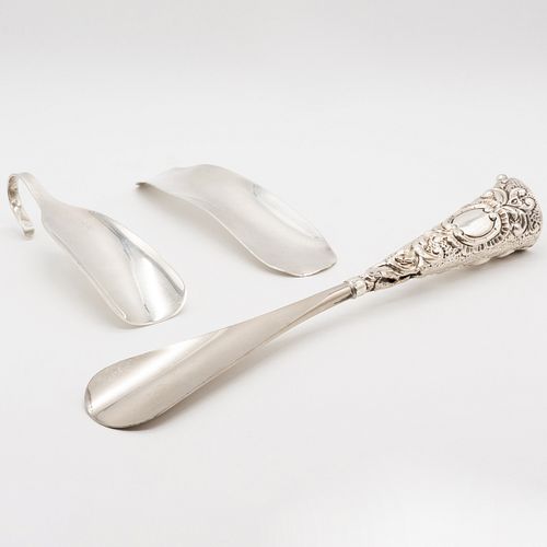 GROUP OF THREE SILVER SHOE