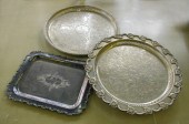 Group of Three Silver Trays,