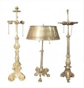 GROUP OF THREE SILVERED TABLE