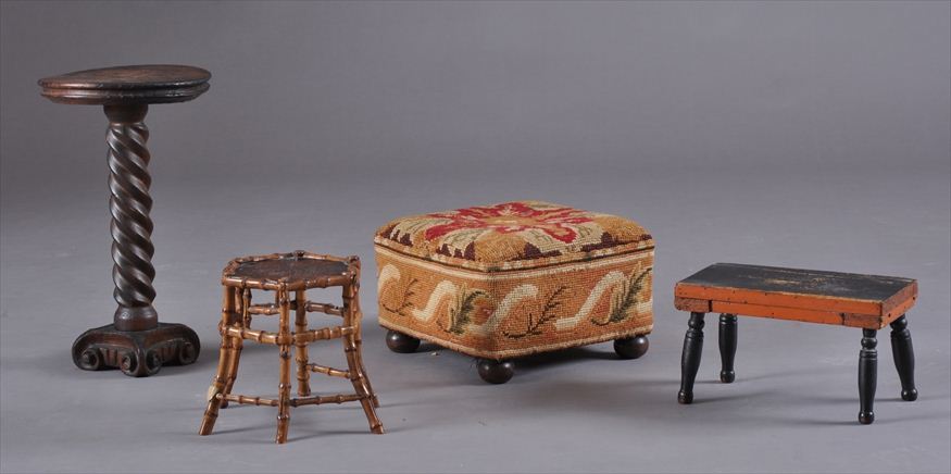 GROUP OF THREE STANDS AND A