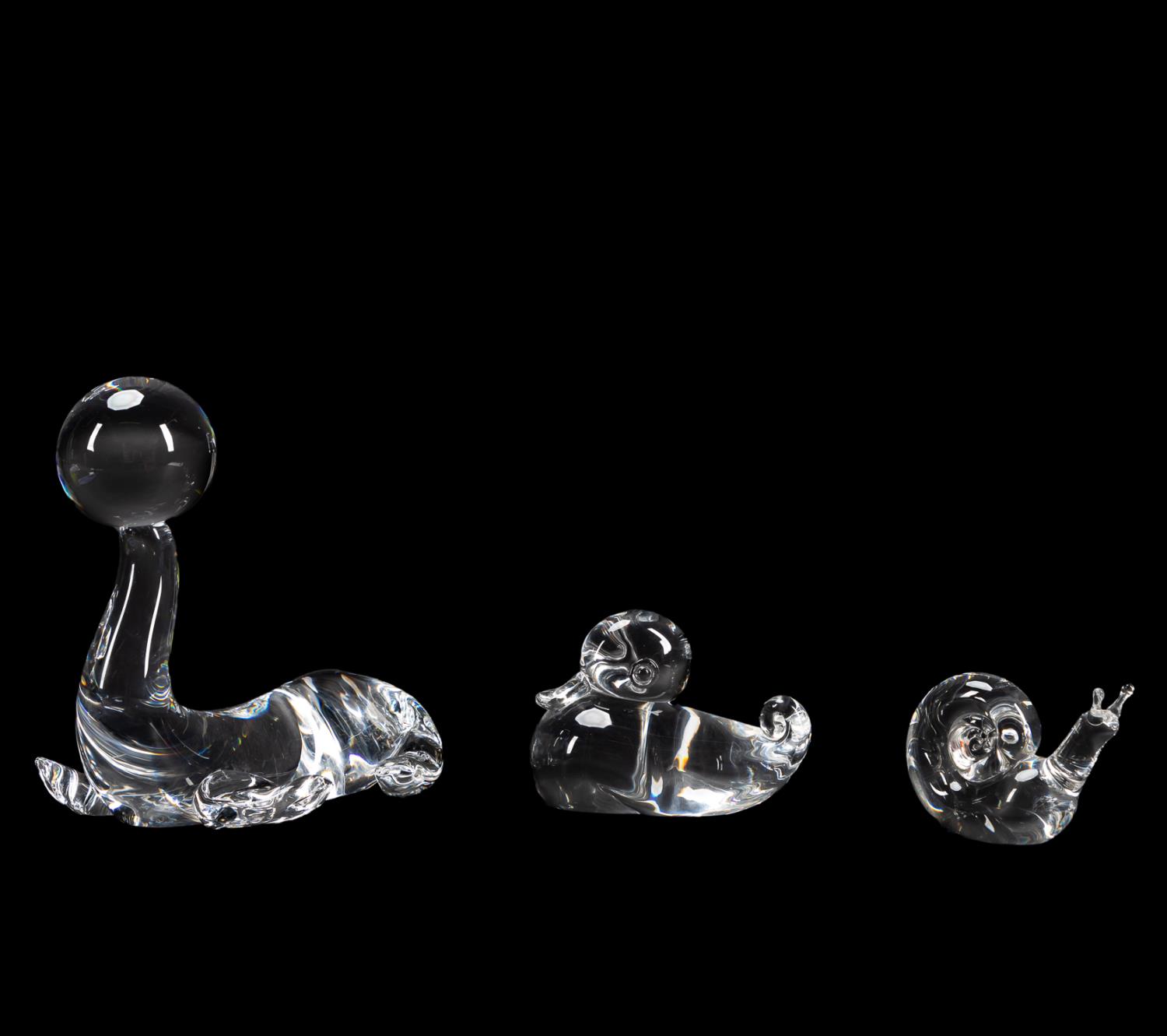 GROUP OF THREE STEUBEN CRYSTAL
