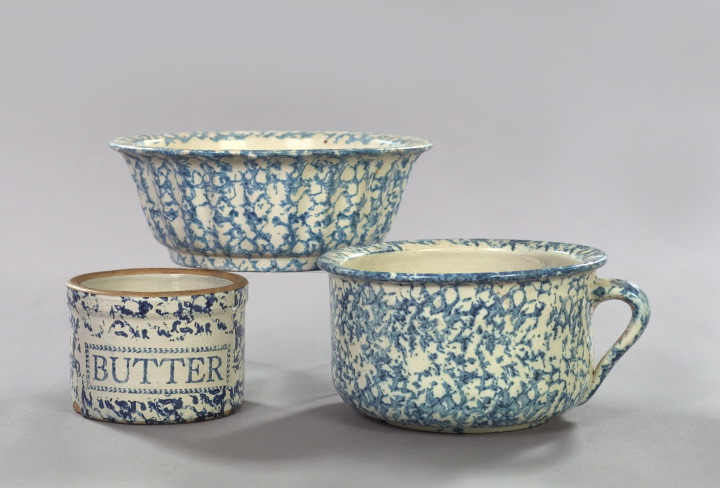 Group of Three Stoneware Items, 