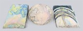 Group of three stoneware sculp