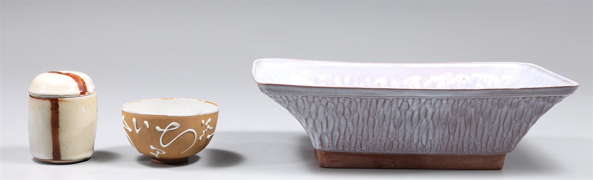 Group of three studio pottery,