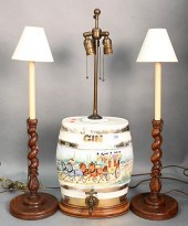 GROUP OF THREE TABLE LAMPS, TO