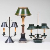 GROUP OF THREE TÃ´LE TABLE LAM