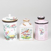 GROUP OF THREE TEA CADDIESComp