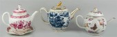 GROUP OF THREE TEAPOTS, 19TH C