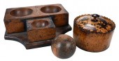 GROUP OF THREE TREEN OBJECTSAm