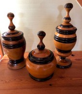 GROUP OF THREE TREENWARE COVER