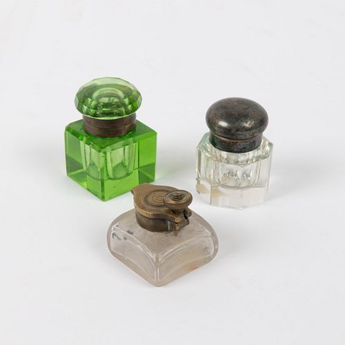 GROUP OF THREE UNIQUE INKWELLSA lot