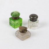 GROUP OF THREE UNIQUE INKWELLS