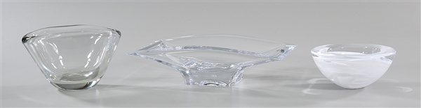 Group of three various crystal