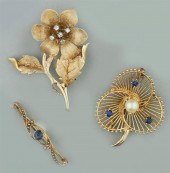 GROUP OF THREE VINTAGE 14K YEL