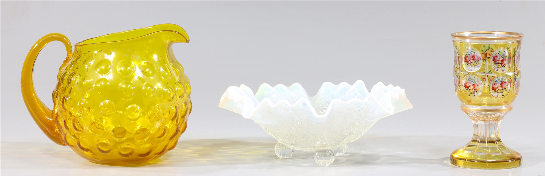 Group of three vintage glass