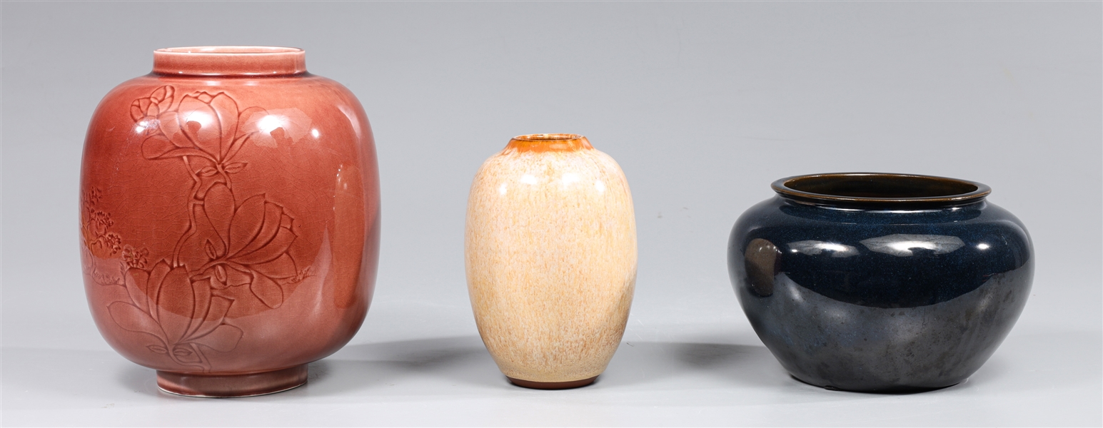 Group of three vintage pottery