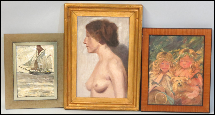 GROUP OF THREEE FRAMED OIL