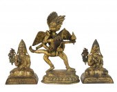 GROUP OF TIBETAN GILT BRONZE F