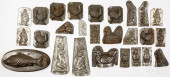 GROUP OF TIN CHOCOLATE MOLDS,