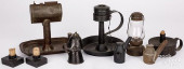 GROUP OF TIN LIGHTING, 19TH C.