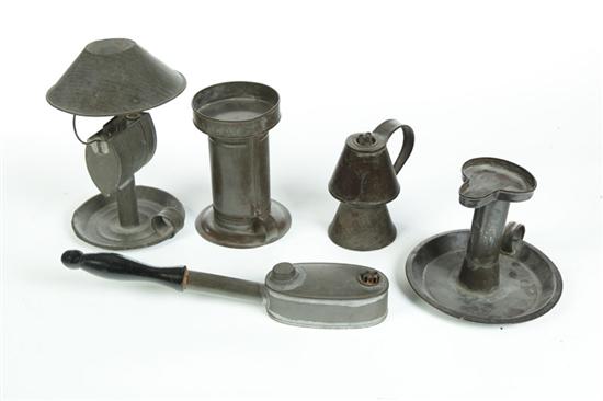 GROUP OF TIN LIGHTING DEVICES. 