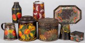 GROUP OF TIN TOLEWARE, 19TH C.