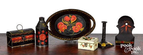 GROUP OF TOLEWARE, 19TH C.Group