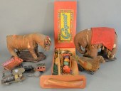 GROUP OF TOYS, ELEPHANT PULL T