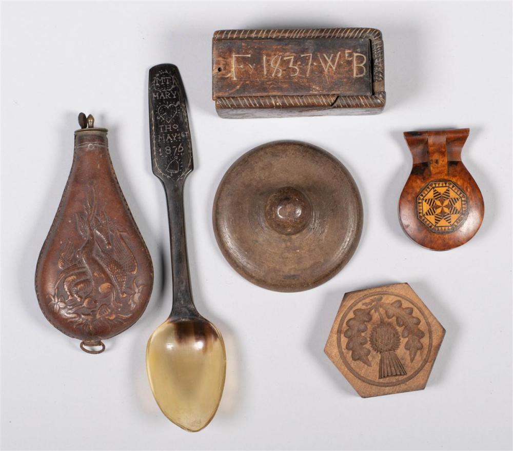 GROUP OF TREEN WARE, A PRESSED