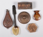 GROUP OF TREEN WARE, A PRESSED