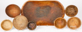 GROUP OF TURNED WOOD BOWLS AND
