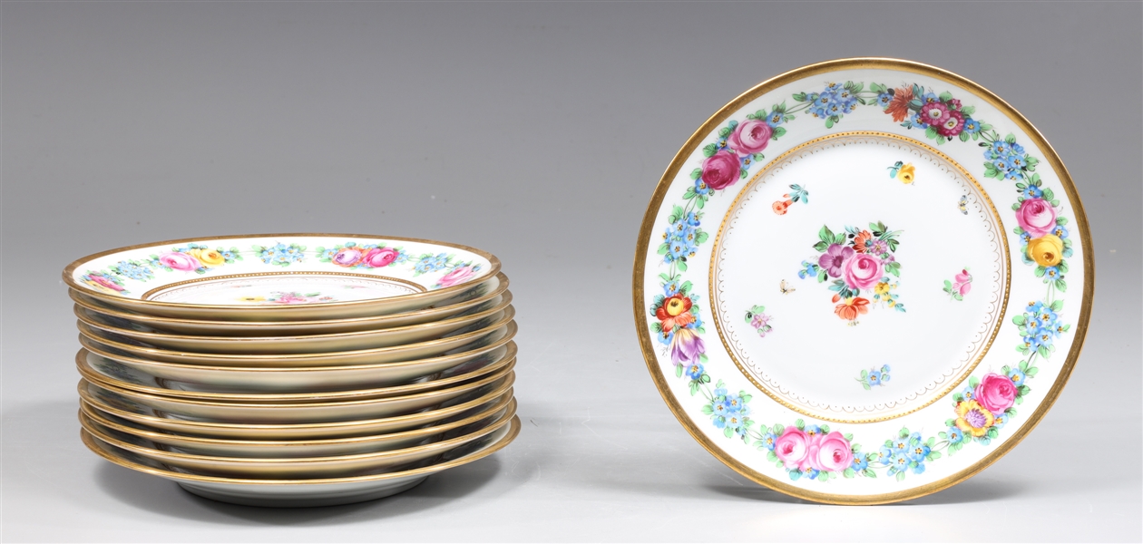 Group of twelve Dresden luncheon