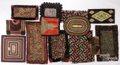 GROUP OF TWELVE HOOKED, RAG, A