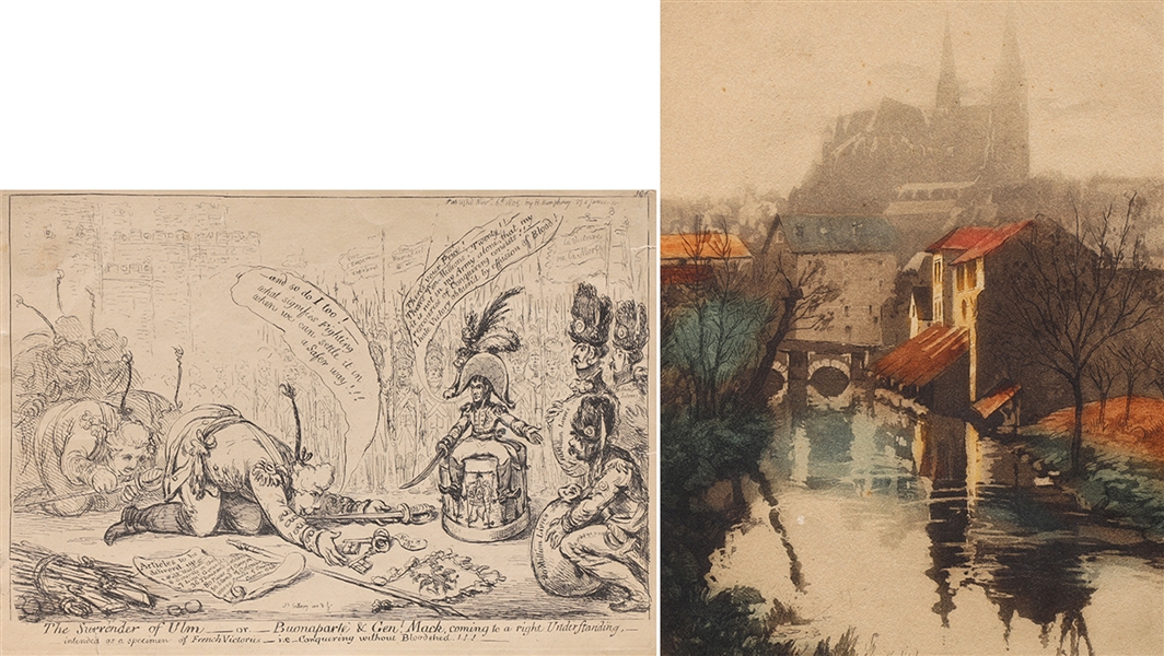 Group of two antique engravings,