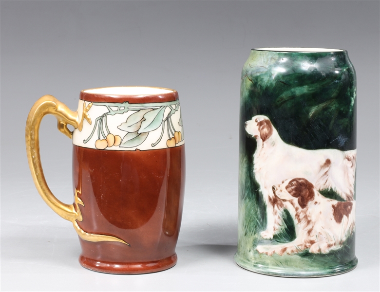 Group of two antique fine porcelain