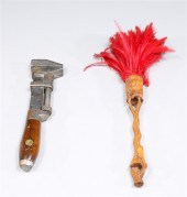 Group of two antique hand-carv