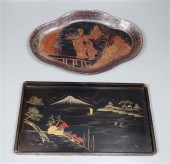 Group of two antique lacquer p
