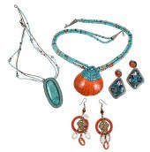 GROUP OF TWO EARRINGS AND TWO