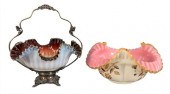GROUP OF TWO GLASS BRIDES BOWL