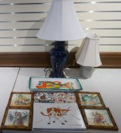 GROUP OF TWO LAMPS AND OTHER C