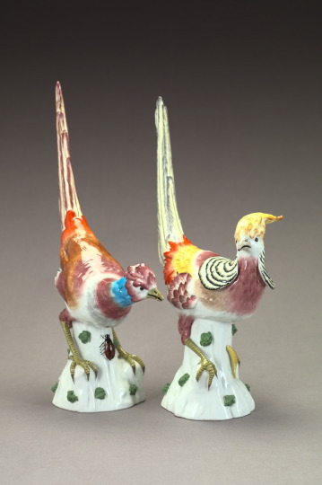 Group of Two Porcelain Birds, 