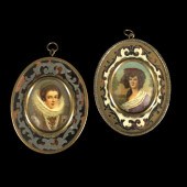 Group of Two Portrait Miniatur