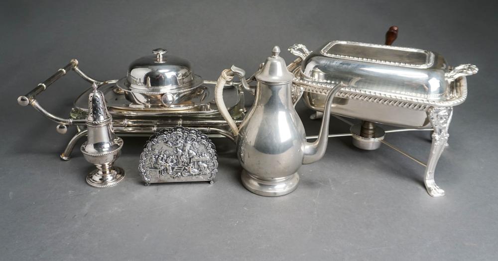 GROUP OF TWO SILVER PLATE CHAFING